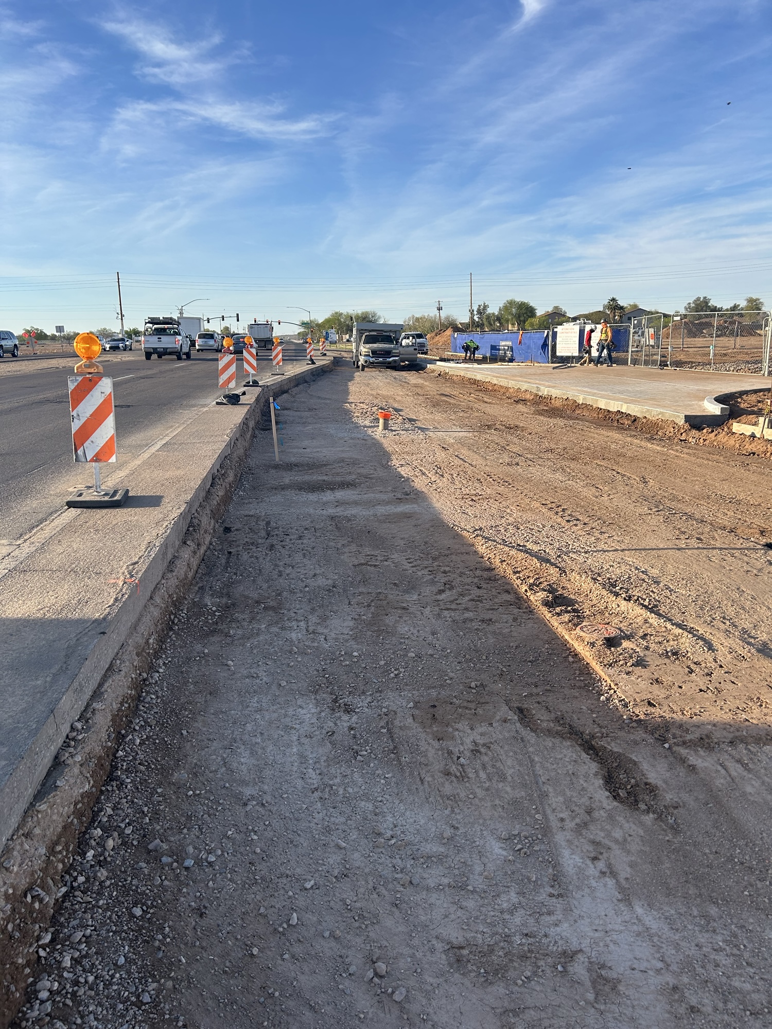 Hole for Turning Lane Cememnt